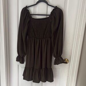 SHEIN Dark Olive Midi Dress